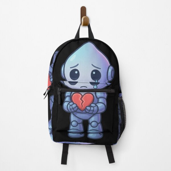 Item preview, Sad Cute Robot with Broken Heart – Kawaii Crying Android Sticker designed and sold by Shoot-The-Moon.