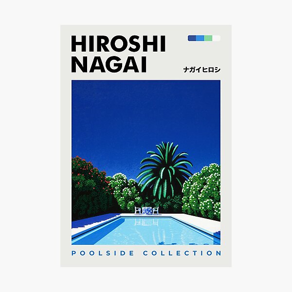 Aperçu de l'œuvre Affiche d'exposition Hiroshi Nagai Print Collection Poolside Été années 80 Vintage années 90 rétro Art japonais créée et vendue par Nicodemuss.
