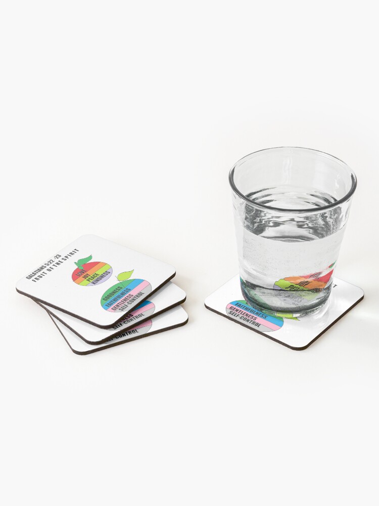 Thumbnail 2 of 5, Coasters (Set of 4), Fruit of the Spirit designed and sold by Anointedtoday.