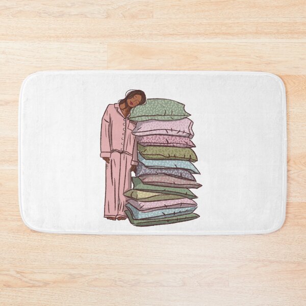 Item preview, A woman in pyjama sleeping on bunch of pillows  designed and sold by Hessah-HA.