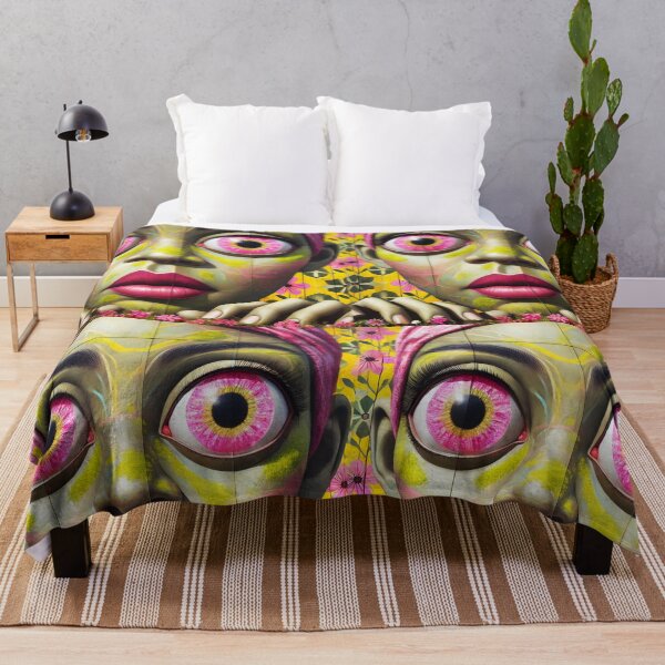 Item preview, Alter Gaze – Surreal Pink-Eyed Girl Portrait designed and sold by EmeraldeaArt.