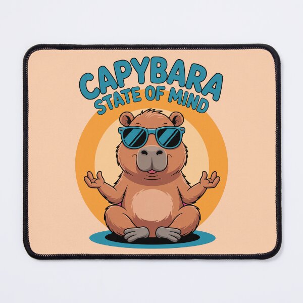 Item preview, Cute Cartoonish Capybara State Of Mind designed and sold by MonkiFlipp.