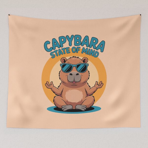 Item preview, Cute Cartoonish Capybara State Of Mind designed and sold by MonkiFlipp.