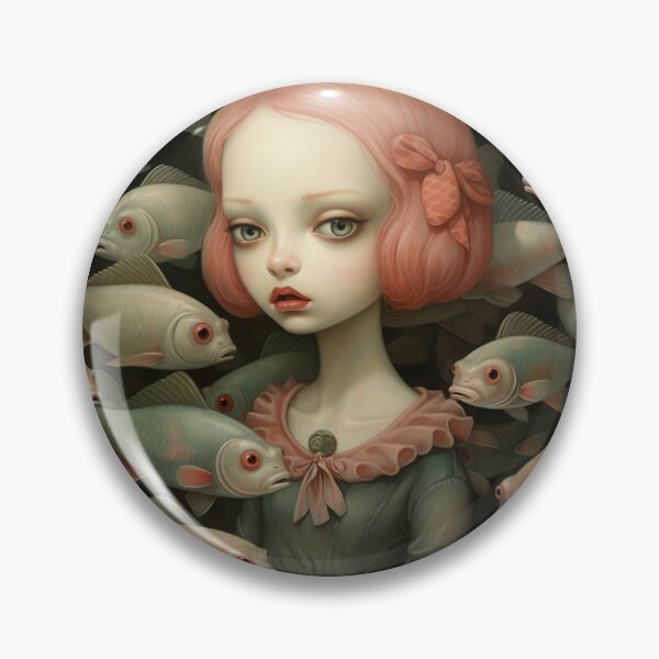 Item preview, Fish Whispers. Pop Surrealism Art inspired by Mark Ryden. Lowbrow art.. designed and sold by Piagor.
