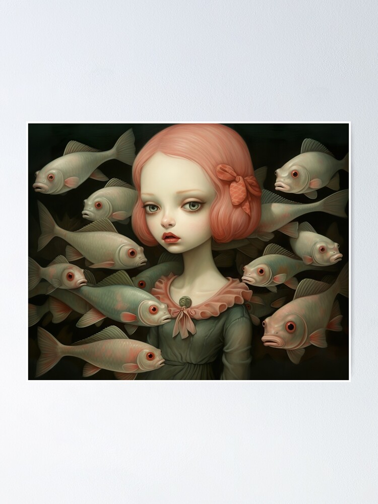 アート・デザイン・音楽 portraits Danielle Weil Fish Whispers. Pop Surrealism Art inspired by Mark Ryden