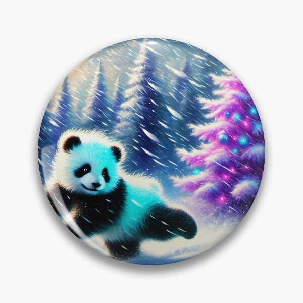 Item preview, Joyful Panda in Purple Winter Wonderland designed and sold by EmeraldeaArt.