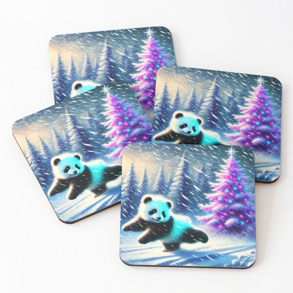 Item preview, Joyful Panda in Purple Winter Wonderland designed and sold by EmeraldeaArt.