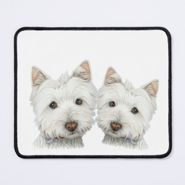 Item preview, Two Cute Westie Dogs Art designed and sold by ckeenart.