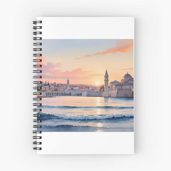 Item preview, Zadar in Watercolor – Enchanting Sunset with Sea and Historic Architecture designed and sold by StormArte.