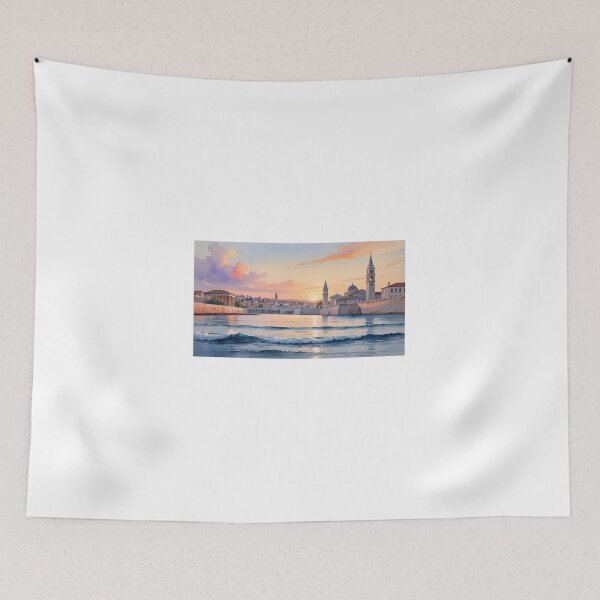 Item preview, Zadar in Watercolor – Enchanting Sunset with Sea and Historic Architecture designed and sold by StormArte.