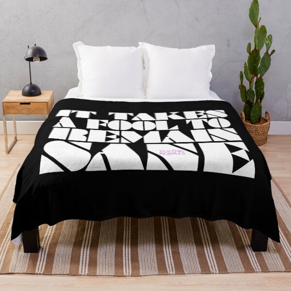 Item preview, It takes a fool to remain sane - Young Royals song quote white designed and sold by kobyakov.