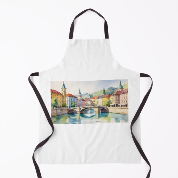Item preview, Ljubljana in Watercolor – Dragon Bridge and Old Town designed and sold by StormArte.