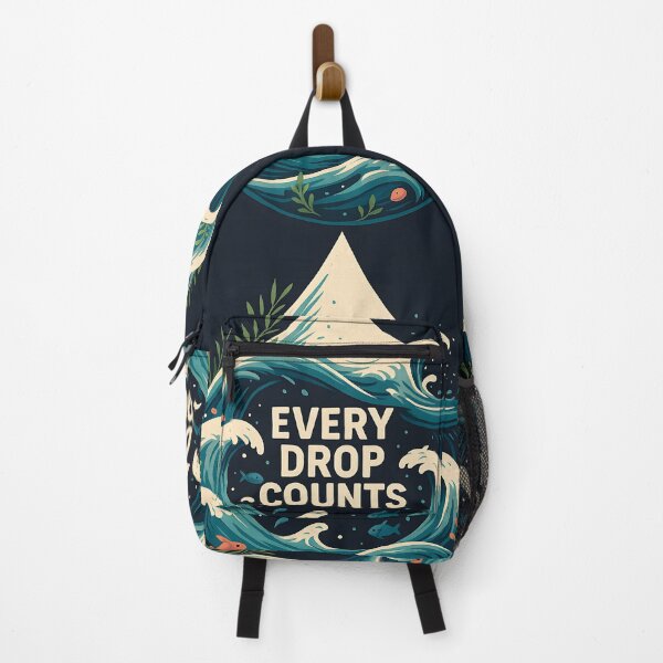 Item preview, Every Drop Counts – Save Water Ocean Wave Design designed and sold by The-Daily-Drape.