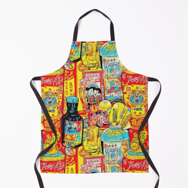Item preview, Retro stamp grid with Asian snacks — Sticker Badge Mashup designed and sold by HEADMADE-TV.
