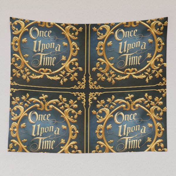 Item preview, Once Upon a Time – Elegant Gold Framed Fairytale Quote designed and sold by EmeraldeaArt.