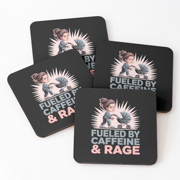 Item preview, Fueled By Caffeine Rage - A perfect gift for the exhausted mom fueled by coffee and pure determination. designed and sold by ZyziowskyArt.