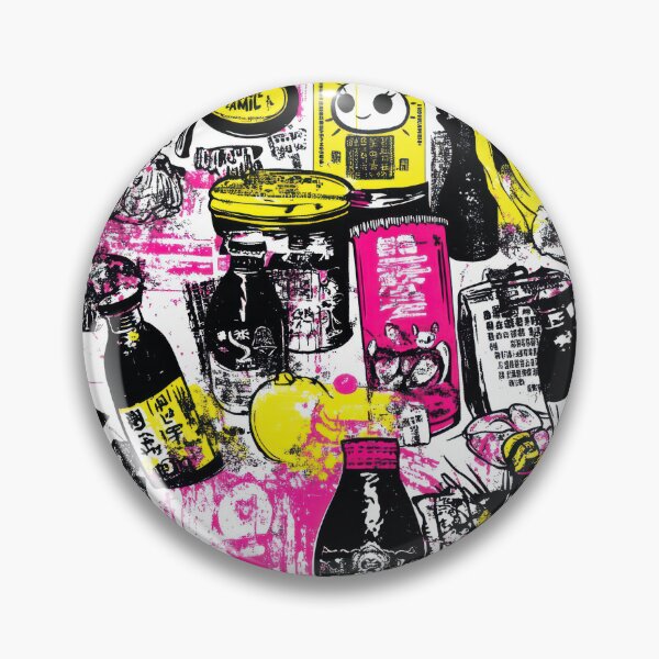 Item preview, Retro poster layout with Chinese groceries — Sticker Badge Mashup designed and sold by HEADMADE-TV.