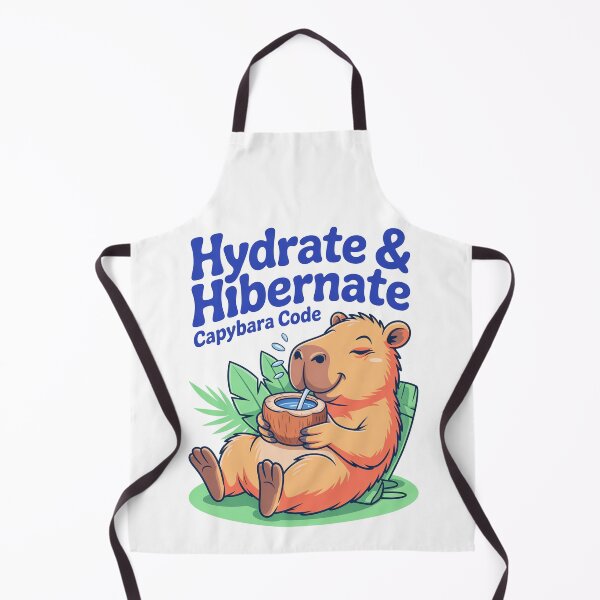 Item preview, Cute Cartoonish Capybara Hydrate & Hibernate designed and sold by MonkiFlipp.