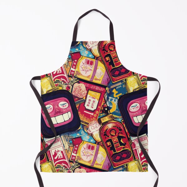 Item preview, Vintage poster layout with Asian snacks — Sticker Badge Mashup designed and sold by HEADMADE-TV.