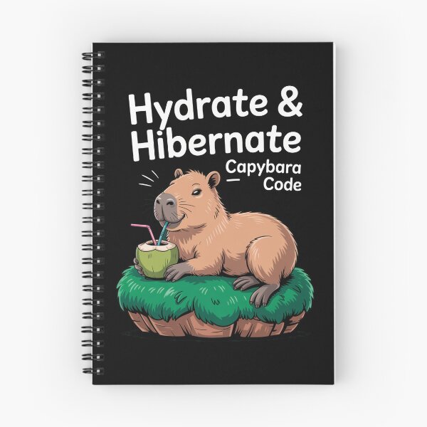 Item preview, Cute Cartoonish Capybara Hydrate & Hibernate designed and sold by MonkiFlipp.