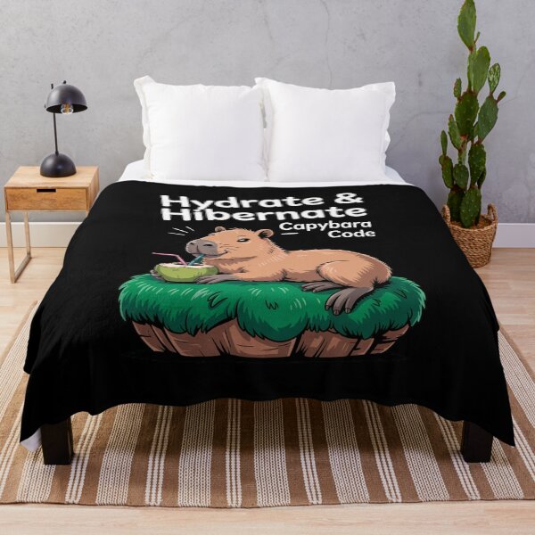 Item preview, Cute Cartoonish Capybara Hydrate & Hibernate designed and sold by MonkiFlipp.