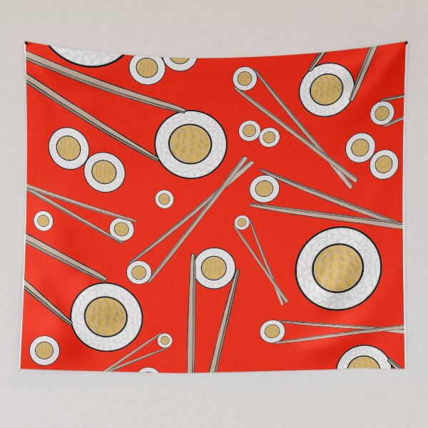 Item preview, Japanese Cuisine Sushi Lover Sushi Roll Red Pattern designed and sold by Sartoris Art.
