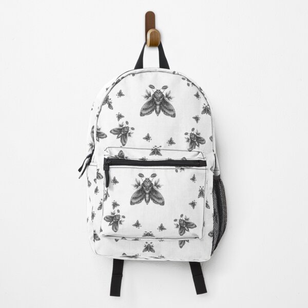 Item preview, Seamless Black Moth Pattern on White Background designed and sold by CreativeLarysa.