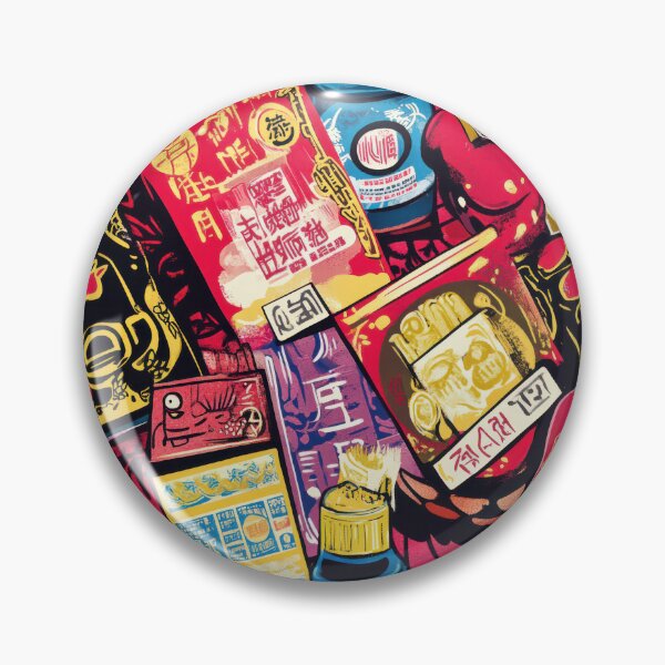 Item preview, Comics-inspired grocer label mix with tea — Sticker Badge Mashup designed and sold by HEADMADE-TV.