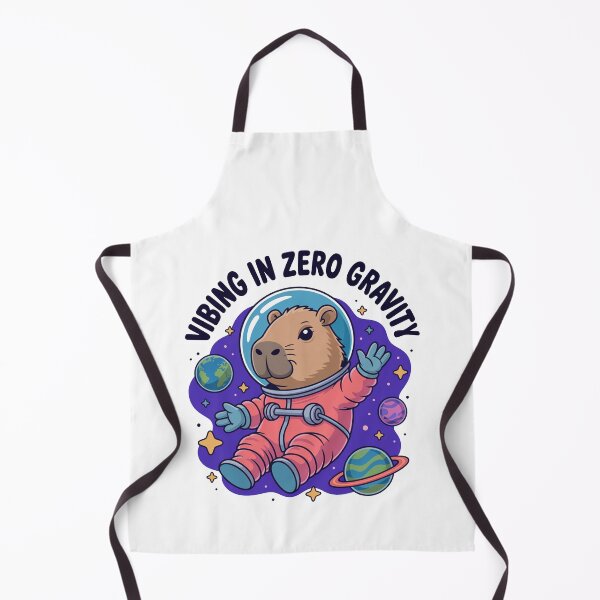 Item preview, Cute Cartoonish Capybara Vibing In Zero Gravity designed and sold by MonkiFlipp.
