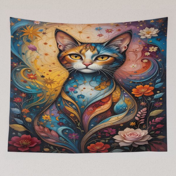 Artikelvorschau, Cosmic Cat – Mystisches Kunstwerk entworfen und verkauft von PawPrintStyles.