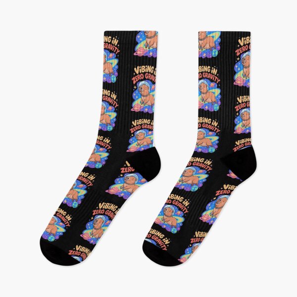 Item preview, Cute Cartoonish Capybara Vibing In Zero Gravity designed and sold by MonkiFlipp.