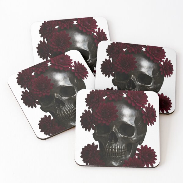 Item preview, Metal skull with flowers designed and sold by Eat art design.