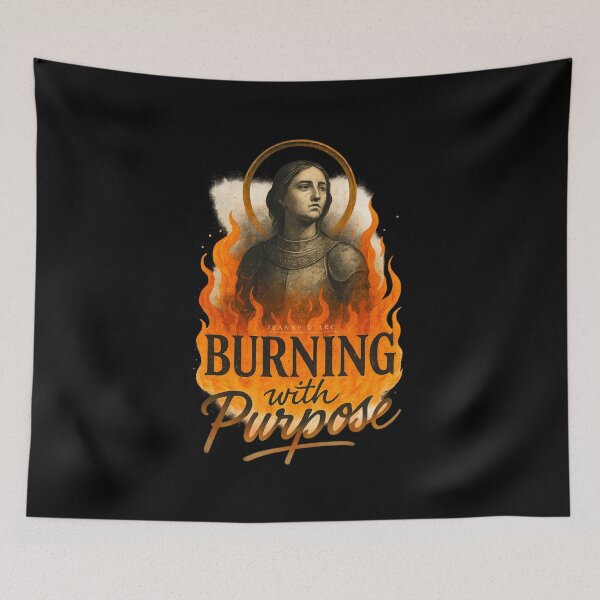 Item preview, Joan of Arc – Burning with Purpose - Edgy Catholic Warrior Aesthetic designed and sold by Neonyx2020.