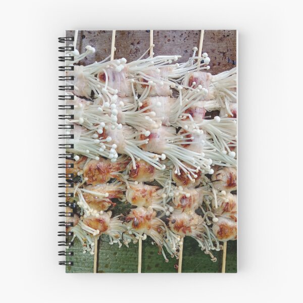 Item preview, Enoki Mushroom Wrapped Bacon Skewers Street Food Thailand designed and sold by Kevin Miller Photography.