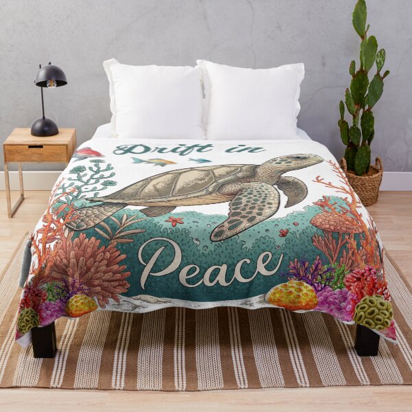 Item preview, Drift in Peace – Underwater Sea Life Design with Turtles and Fish designed and sold by PnrArtDesign.