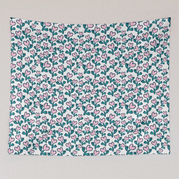 Item preview, seamless pattern with heart shape flowers designed and sold by iceang shop.