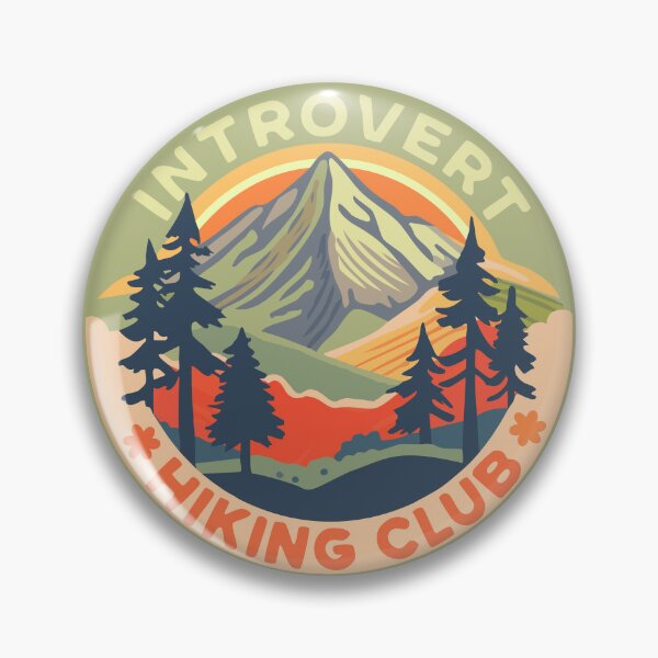 Item preview, Introvert Hiking Club Sticker – Funny Retro Nature Design for Anti-Social Hikers designed and sold by FASLab.