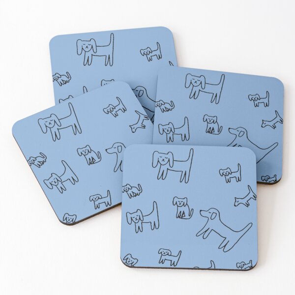 Item preview, Paw Friends - Hand-drawn dog joy pattern - Black and blue designed and sold by Vision Illustrated.