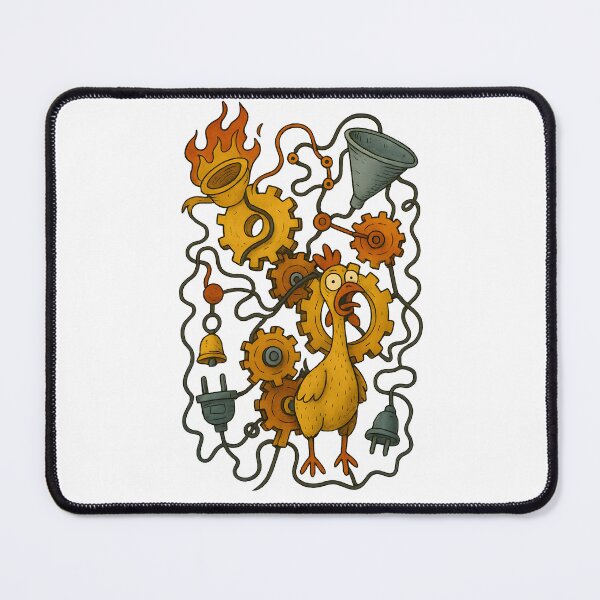 Item preview, Chaotic Chicken Machine – Funny Rube Goldberg Cartoon Sticker designed and sold by Shoot-The-Moon.