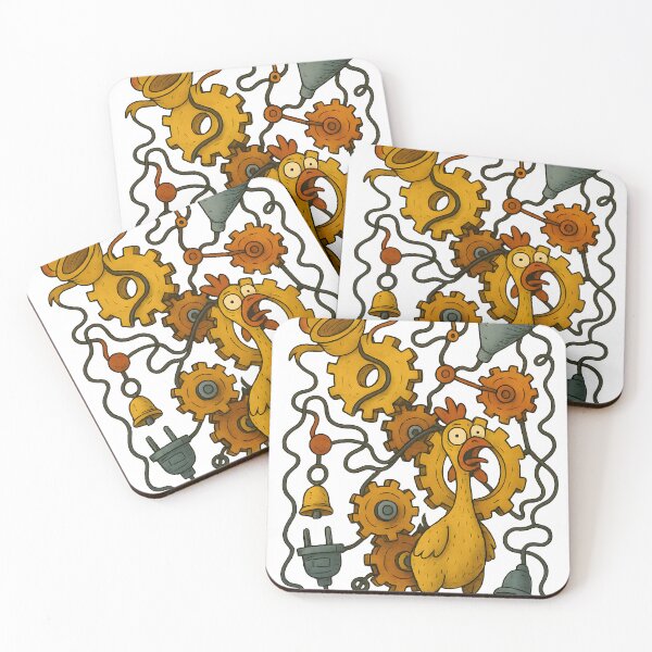 Item preview, Chaotic Chicken Machine – Funny Rube Goldberg Cartoon Sticker designed and sold by Shoot-The-Moon.