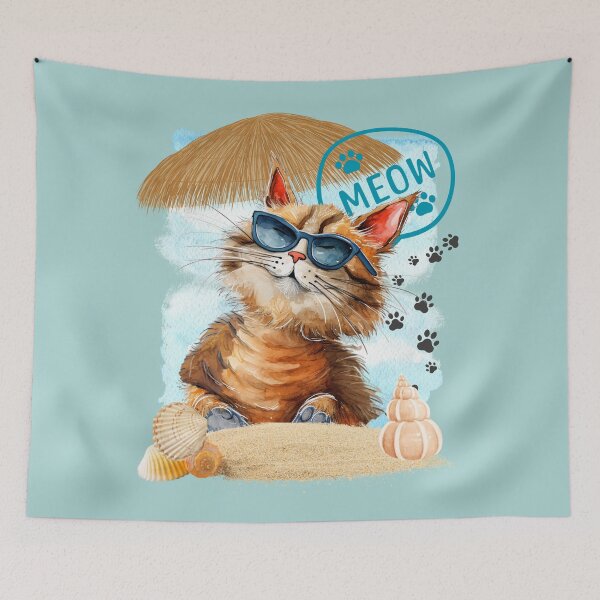 Item preview, Cat On the Beach designed and sold by Golden_Glory_Design.