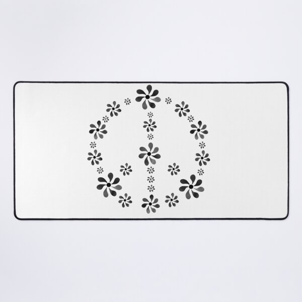Item preview, Black Floral Peace Sign designed and sold by Sartoris Art.