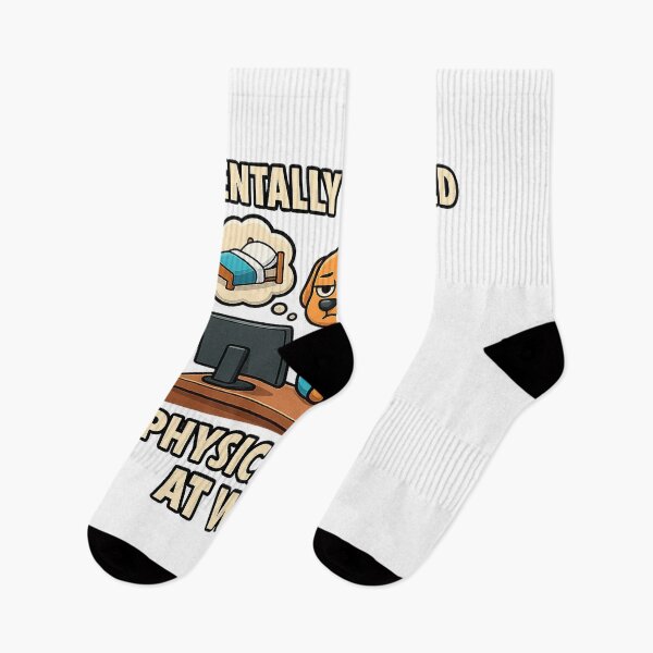 Item preview, Mentally I’m In Bed, Physically I’m At Work – Funny Office Dog Design designed and sold by ZygGDesign.