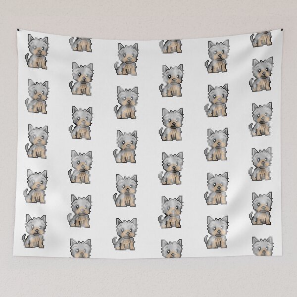 Item preview, Pixeled Yorkie (blue gold) designed and sold by Brain Fart Buffet.