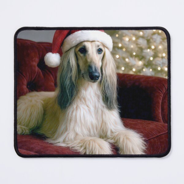 Item preview, Santa Claus Hat On an Afghan Hound designed and sold by Maria Dryfhout.
