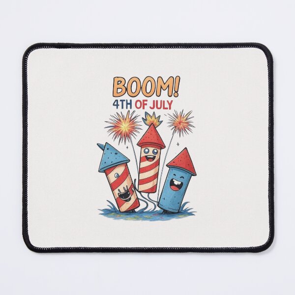 Item preview, BOOM! 4th of July Happy Fireworks - Adorable Patriotic Cartoon Design designed and sold by wellie-chic.