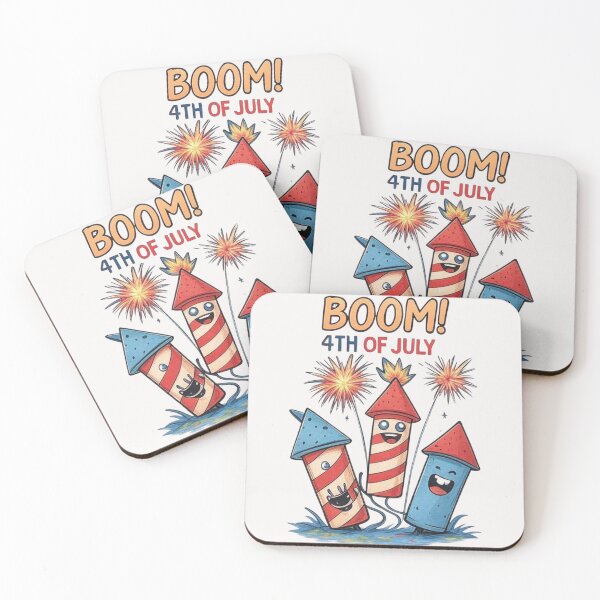 Item preview, BOOM! 4th of July Happy Fireworks - Adorable Patriotic Cartoon Design designed and sold by wellie-chic.