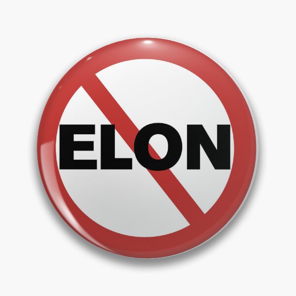 Item preview, No Elon white round Anti Elon Tesla Club- circle fuck tesla  designed and sold by CapriCreatives.
