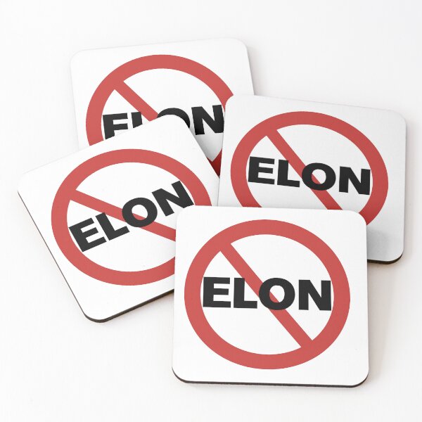 Item preview, No Elon white round Anti Elon Tesla Club- circle fuck tesla  designed and sold by CapriCreatives.