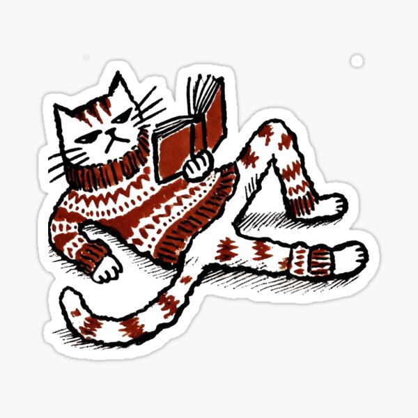 Aperçu de l'œuvre Chat rat de bibliothèque vêtu d'un pull créée et vendue par Sketchyvibes.